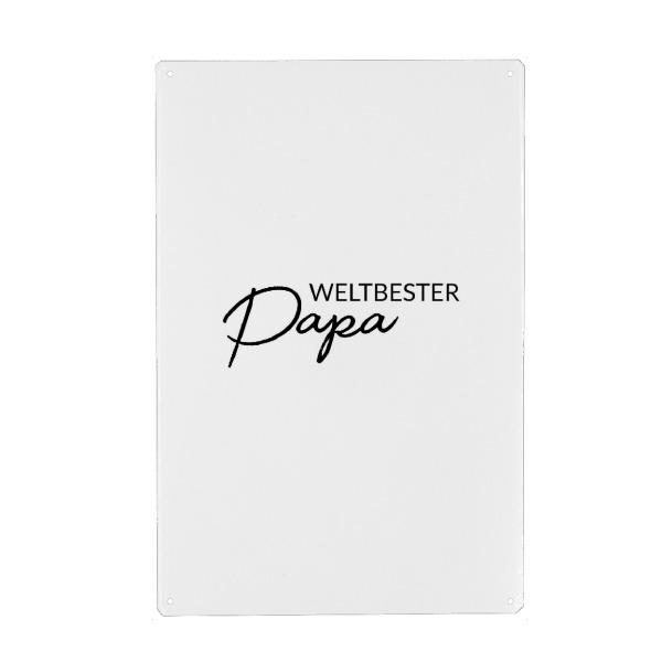 Metall Poster "Weltbester Papa" artboxONE - Schwarzweiß,Für Papa - Vatertag,Papa,Geschenk zum vatertag,Daddy,Papi,Vati - Blechschild