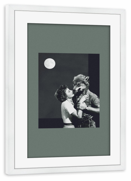 Poster mit Rahmen weiß "You don't look the same" artboxONE - Schwarzweiß,Fiktion