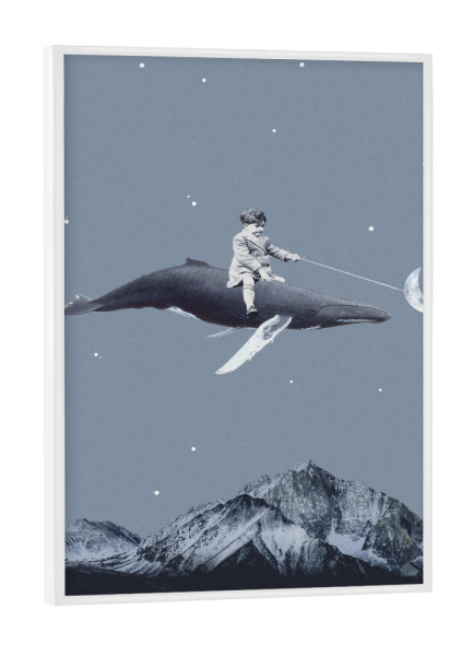 Poster mit weißem Rahmen "Aim for that moon" artboxONE - Fiktion