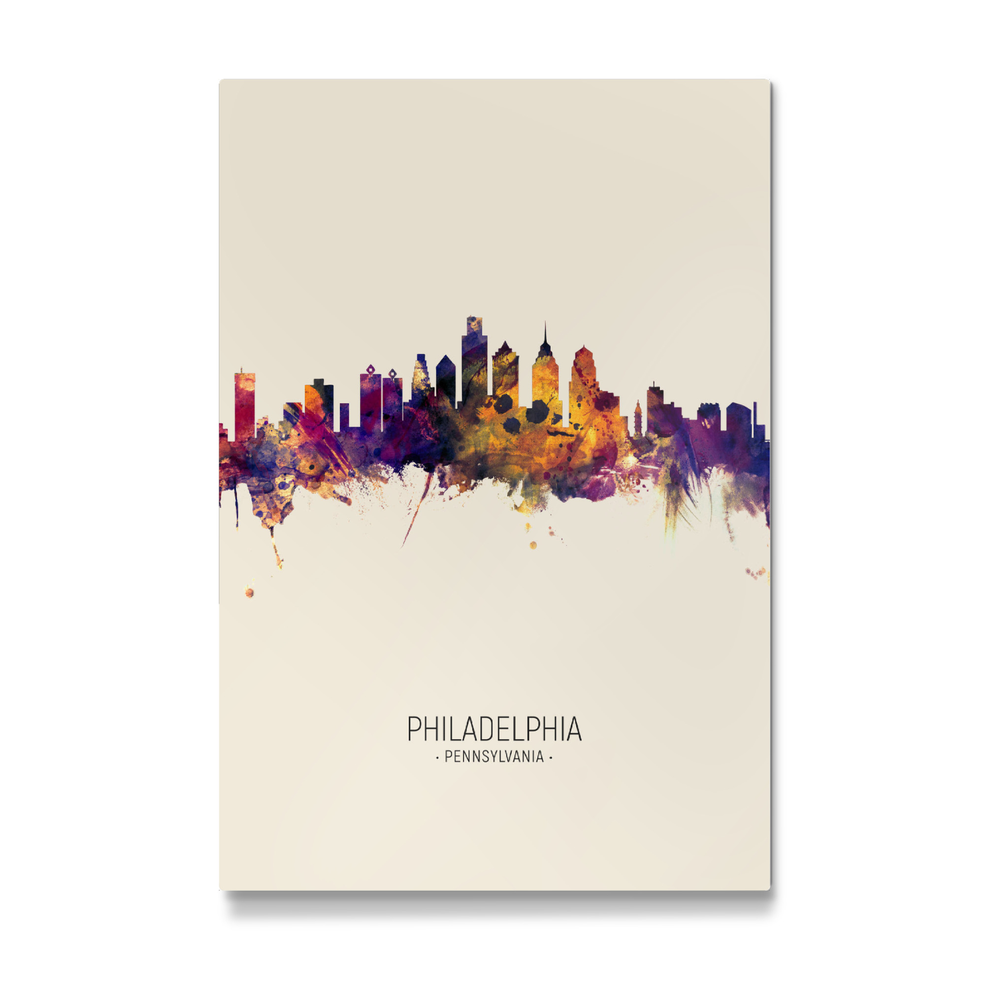 Galerie-Print "Philadelphia Skyline Beige" 75x50 cm artboxONE