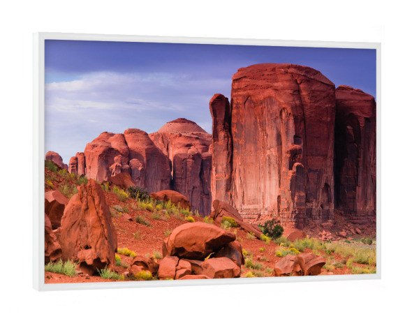 Poster mit weißem Rahmen "Scenic view at monument valley" artboxONE - Natur
