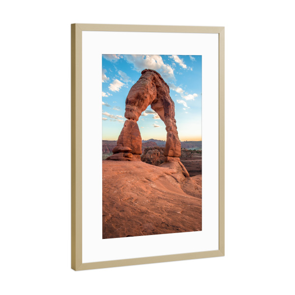Poster mit Rahmen Gold "Delicate Arch" artboxONE - Natur
