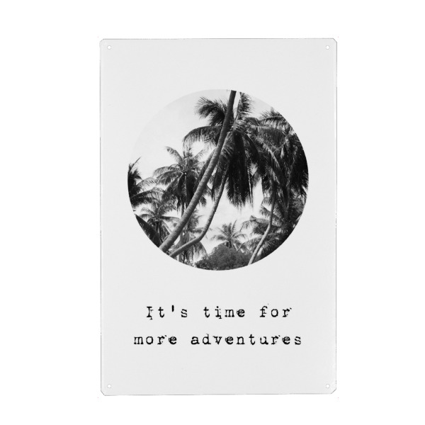 Holzbild "Time for more adventures" artboxONE - Typografie,Natur,Reise,Schwarzweiß