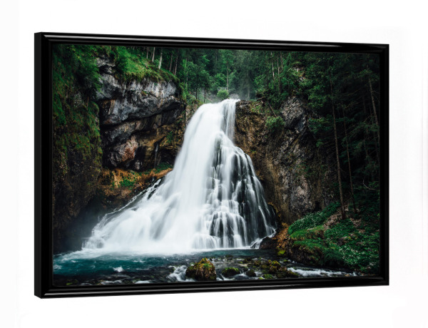 Poster mit schwarzem Rahmen "Gollinger waterfall" artboxONE - Natur