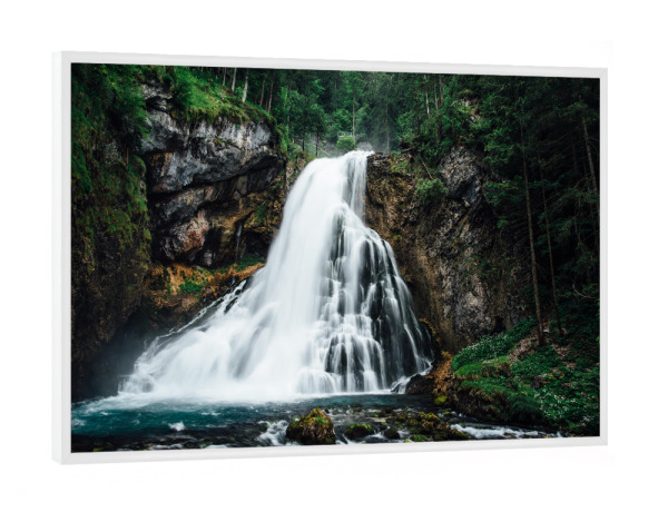 Poster mit weißem Rahmen "Gollinger waterfall" artboxONE - Natur