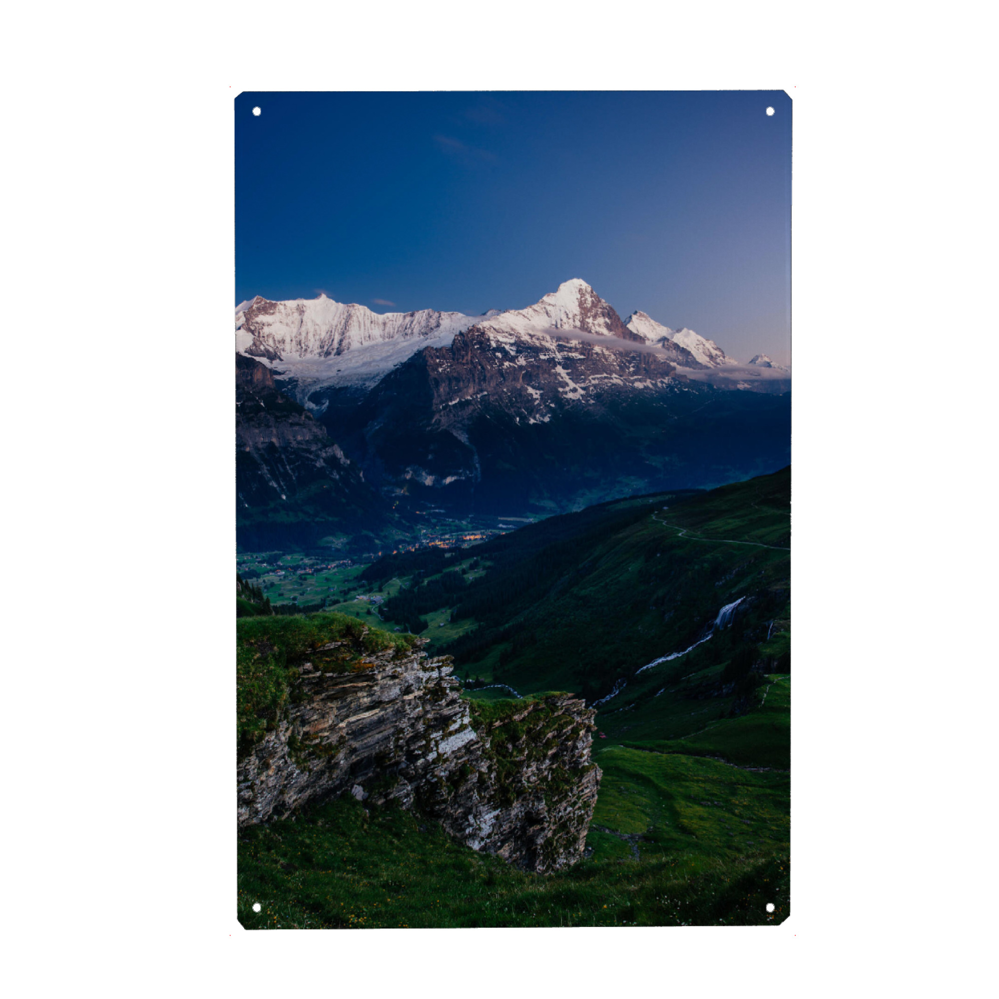 Metall Poster "Scenic view from First at dusk" artboxONE - Natur