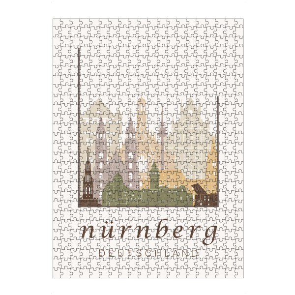 Puzzle Ravensburger "Nuremberg rustic skyline" artboxONE - Städte,Kartografie - Nuremberg,Nürnberg,Germany,Deutschland,Skyline,Cityscape,Travel