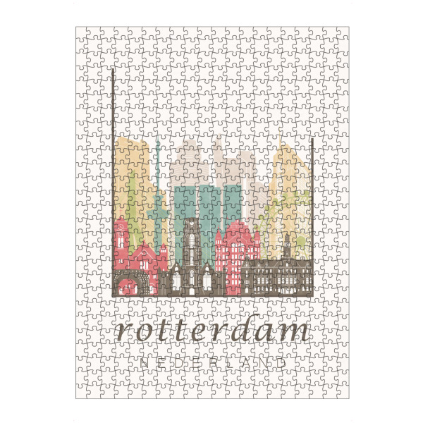 Puzzle Ravensburger "Rotterdam pastel skyline" artboxONE - Städte,Kartografie