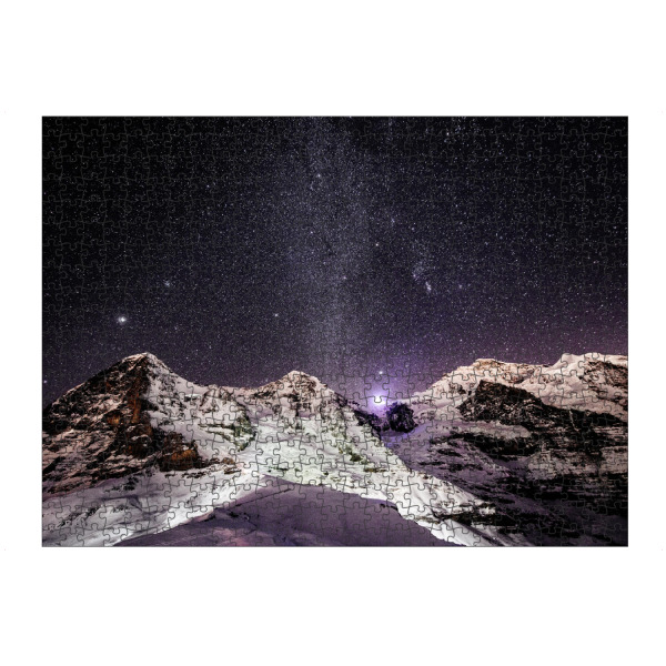 Puzzle Ravensburger "Eiger Mönch and Jungfrau at night" artboxONE - Galaxy
