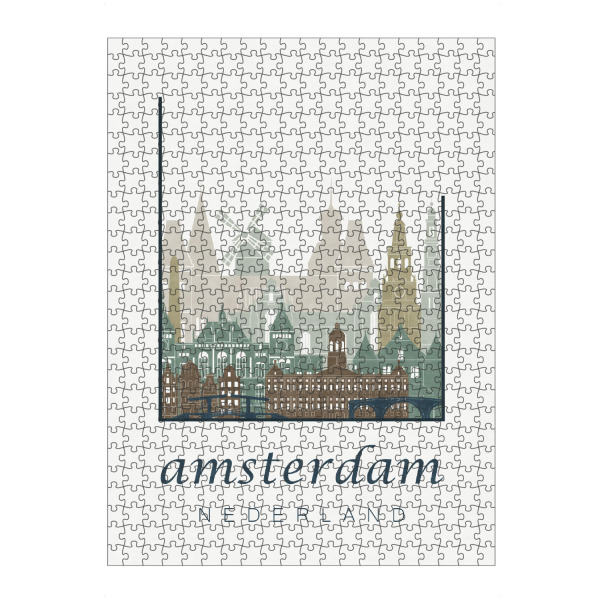artboxONE Puzzle "Amsterdam skyline, light blue" artboxONE - Städte / Amsterdam,Kartografie