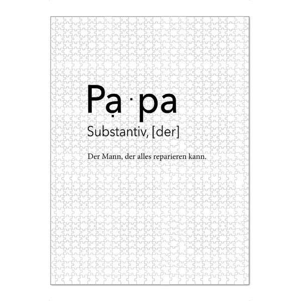 Puzzle Ravensburger "Definition Papa - Alles reparieren" artboxONE - Schwarzweiß,Für Papa