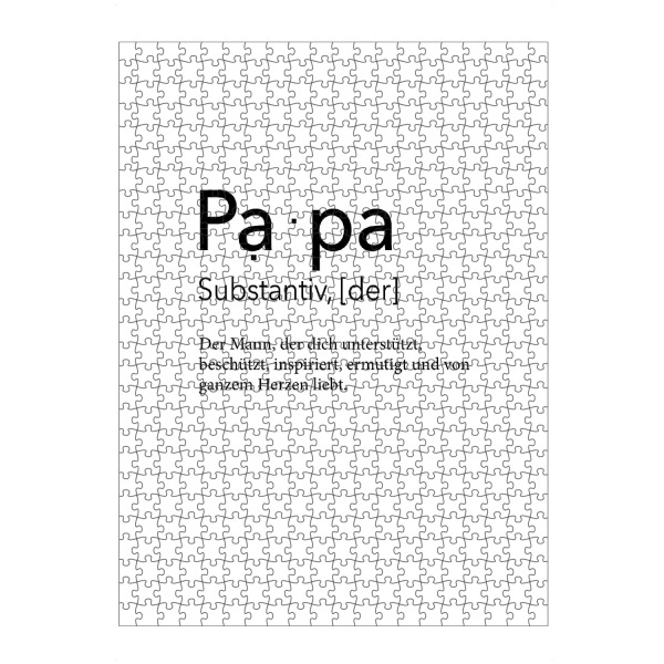 artboxONE Puzzle "Definition Papa Inspiration" artboxONE - Schwarzweiß,Für Papa - Vatertag,Papa,Papi,Geschenk zum vatertag,Dad,Daddy