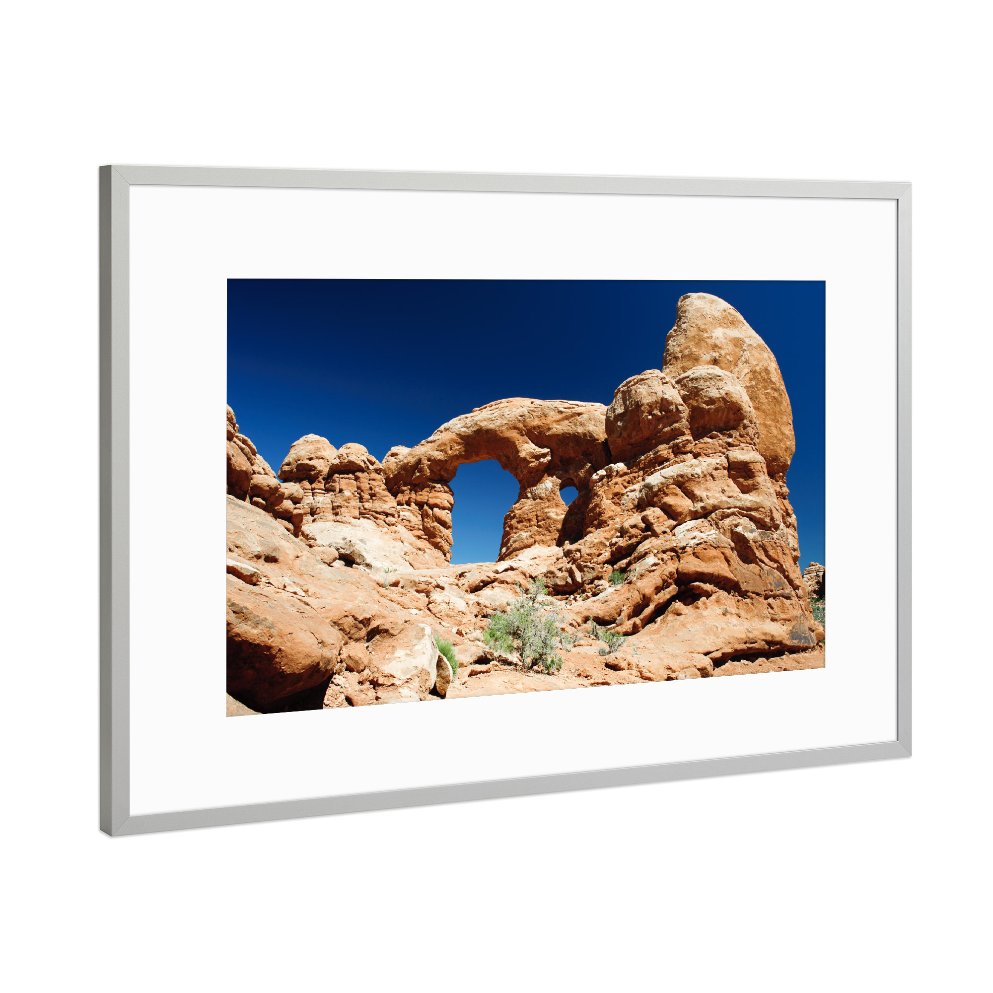 Poster mit Rahmen Silber "Turret Arch" artboxONE - Natur - Turret arch,Arches,National park,Utah,Southwest,Usa,America,Landscape,Desert,Arch,Sandstone