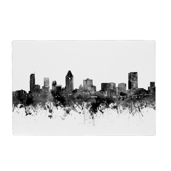 Holzbild "Montreal skyline black" artboxONE - Städte,Reise,Schwarzweiß,Architektur