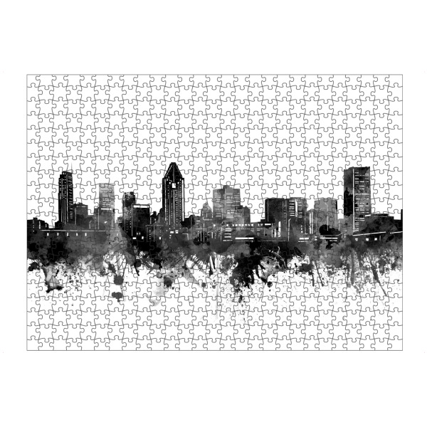 Puzzle Ravensburger "Montreal skyline black" artboxONE - Städte,Reise,Schwarzweiß,Architektur
