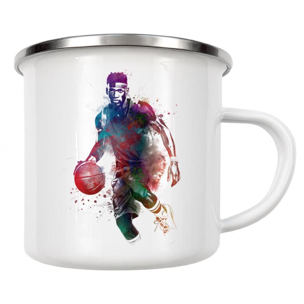 Emaille Tasse "Basketballspieler Sportkunst D" artboxONE - Sport,Sport / Motivation - Korb,Basketball,Basketballspieler,Sport,Grafik,Illustration