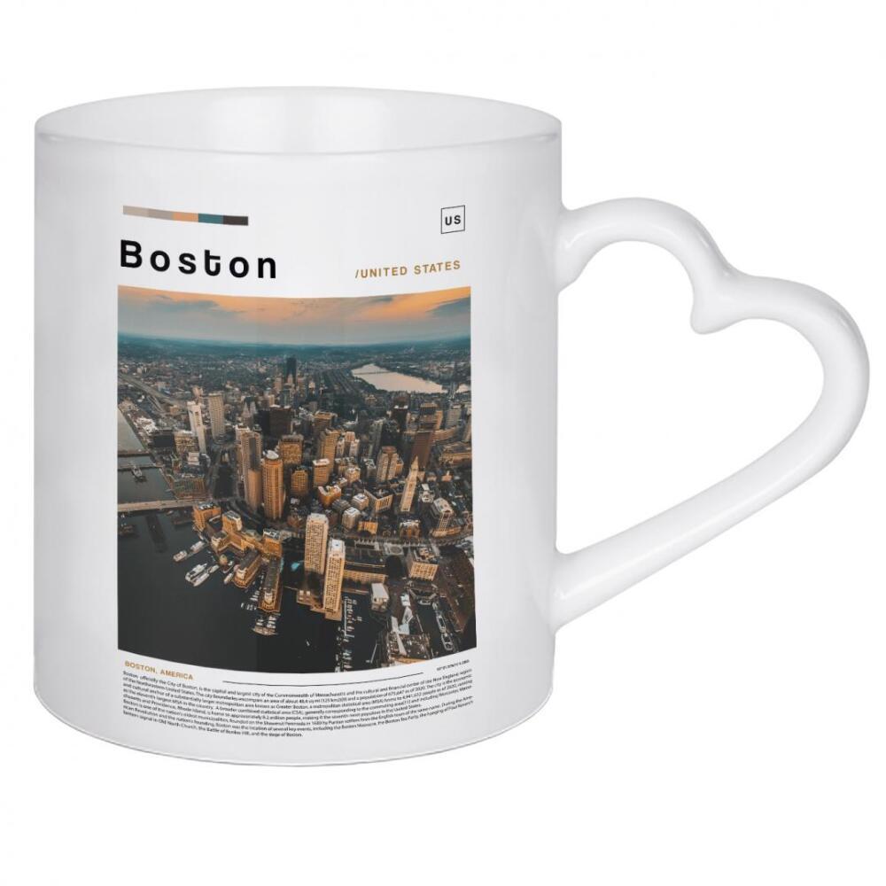 Herztasse "Boston v2-Zeitungscover" artboxONE - Städte,Architektur