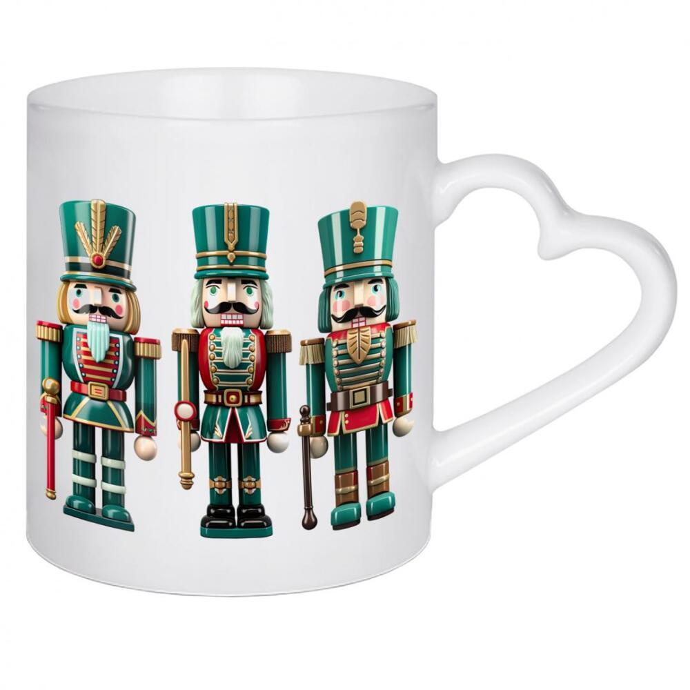 Herztasse "Drei grüne Weihnachtsnussknacker" artboxONE - Menschen,Fashion,Weihnachten,Lustig