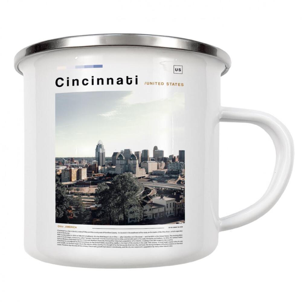 Emaille Tasse "Cincinnati-Zeitungscover" artboxONE - Städte,Architektur