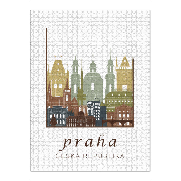 Puzzle Ravensburger "Prague skyline light brown" artboxONE - Städte / Prag,Kartografie