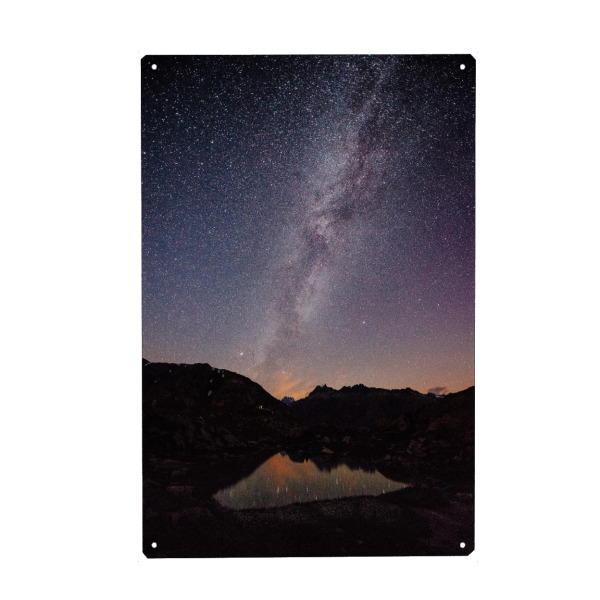 Metall Poster "Grimsel Nightscape" artboxONE - Natur,Galaxy