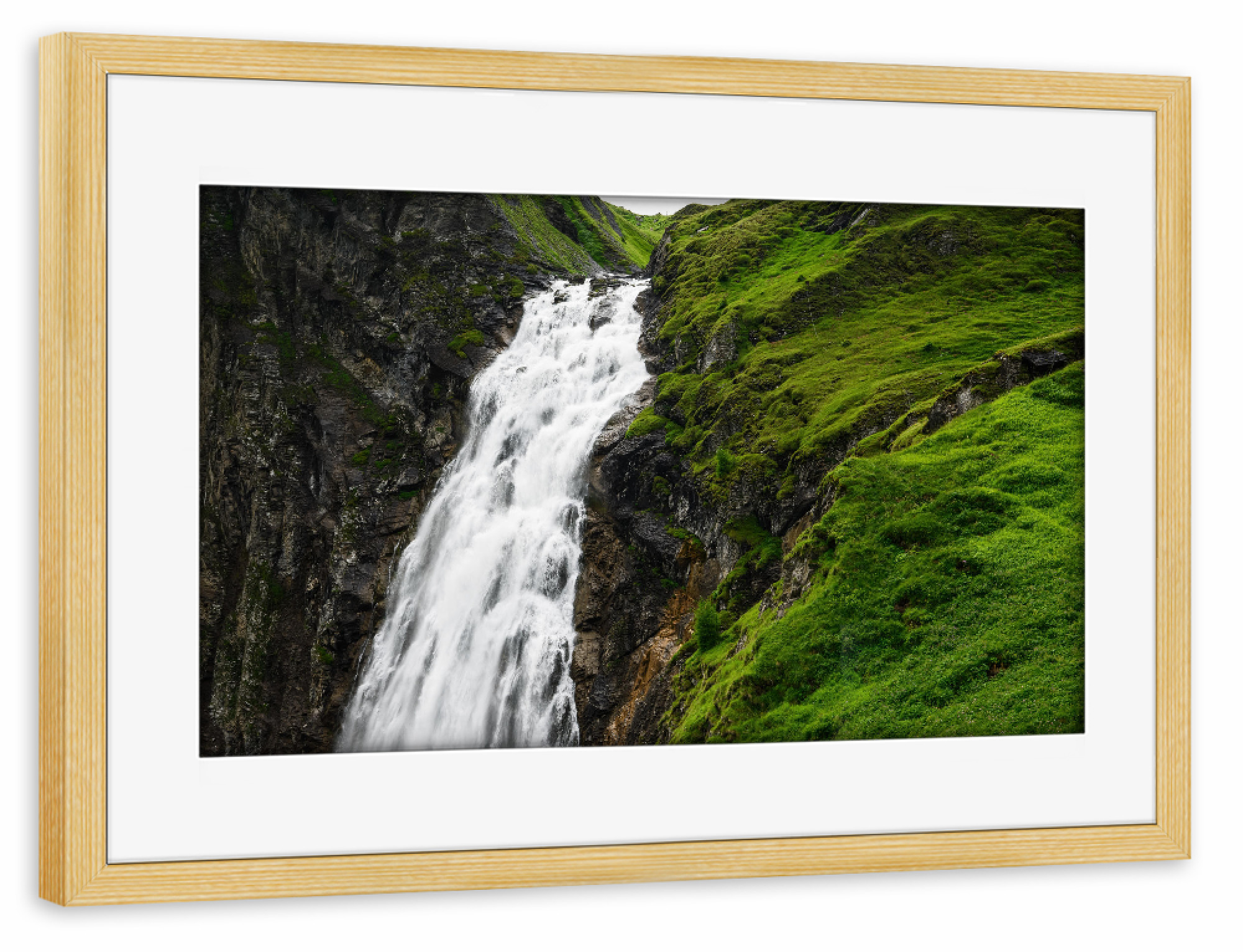 Poster mit Rahmen kiefer "Upper Engstligen fall" artboxONE - Natur