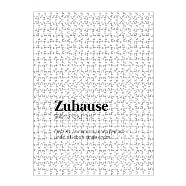 artboxONE Puzzle "Definition Zuhause Liebe" artboxONE - Typografie,Schwarzweiß,Liebe
