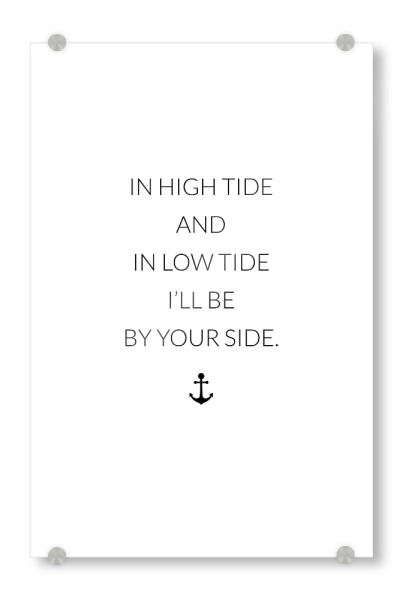Acrylglasbild "Your side" artboxONE - Typografie,Schwarzweiß,Liebe
