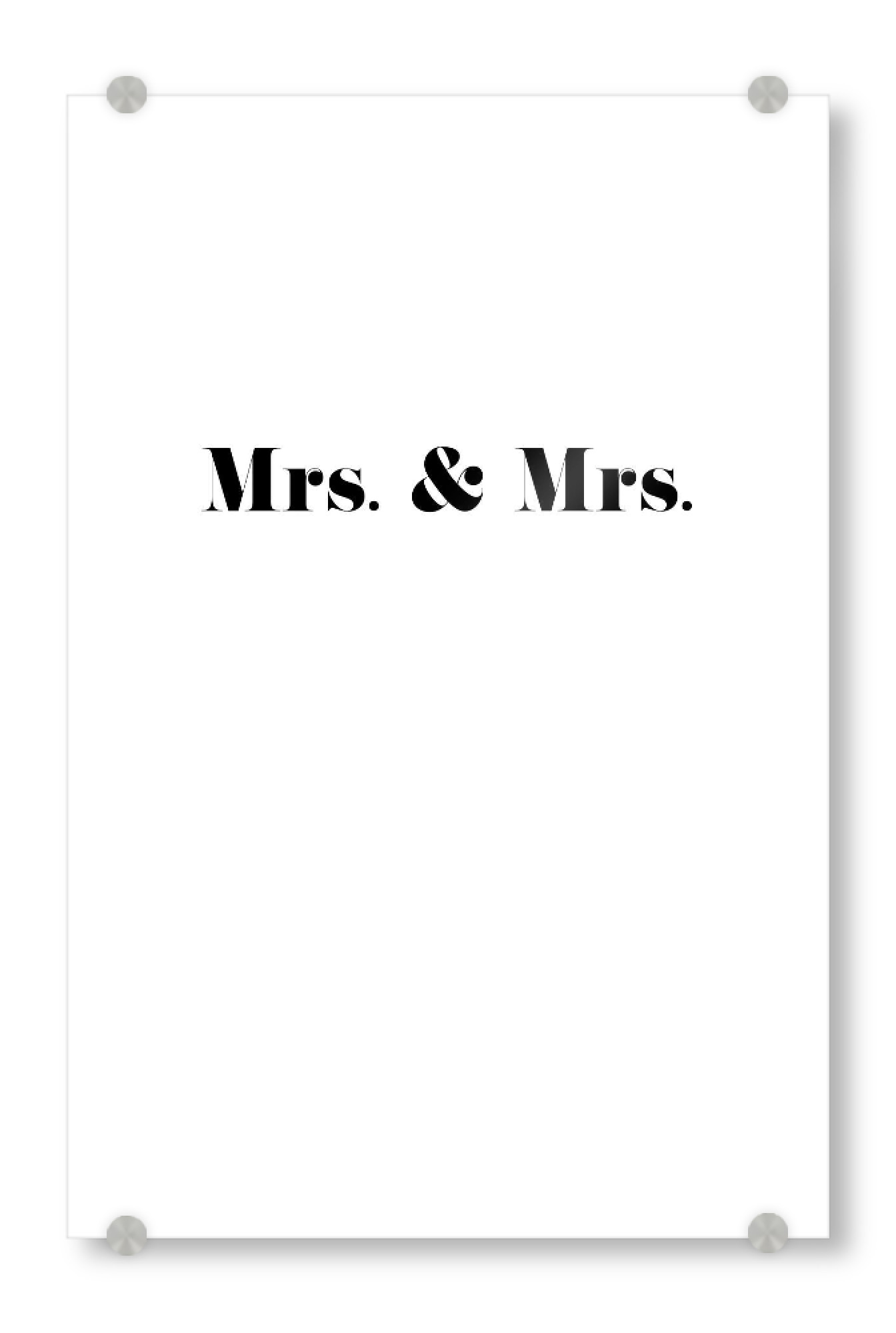 Acrylglasbild "Mrs. & Mrs" artboxONE - Typografie,Schwarzweiß,Liebe