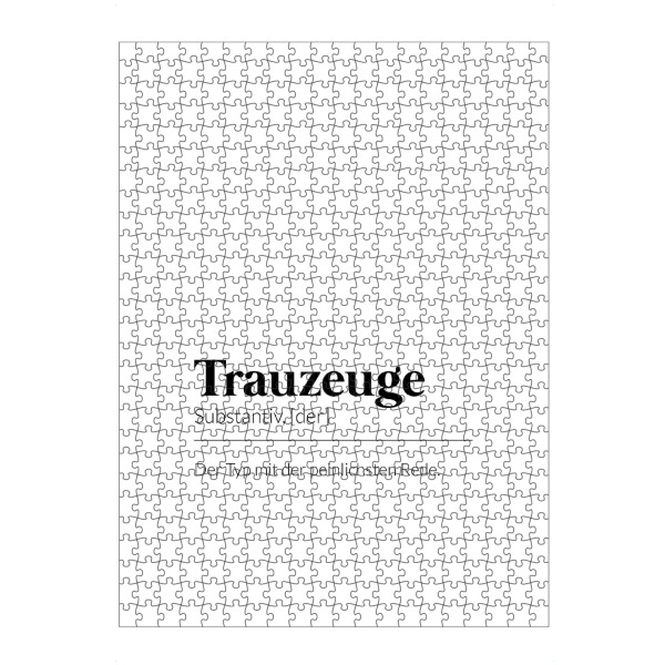 artboxONE Puzzle "Definition Trauzeuge" artboxONE - Typografie,Schwarzweiß,Liebe