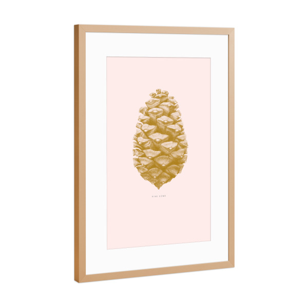 Poster mit Rahmen Kupfer "Beautiful pine cone light pink" artboxONE - Natur,Floral,Für Mama