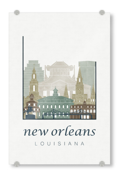 Acrylglasbild "New Orleans skyline light blue" artboxONE - Städte,Kartografie