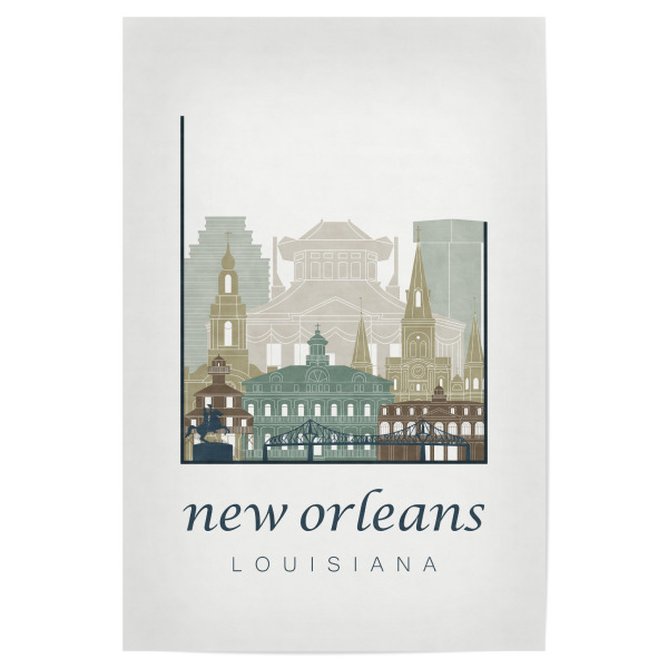 Poster "New Orleans skyline light blue" artboxONE - Städte,Kartografie