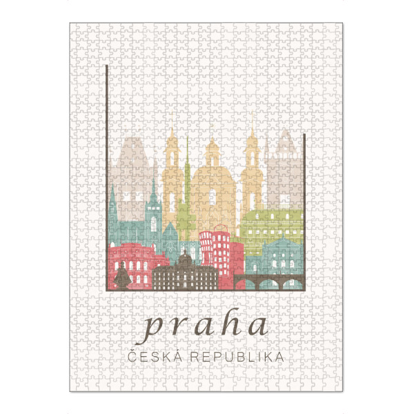 Puzzle Ravensburger "Prague pastel skyline" artboxONE - Städte / Prag,Kartografie