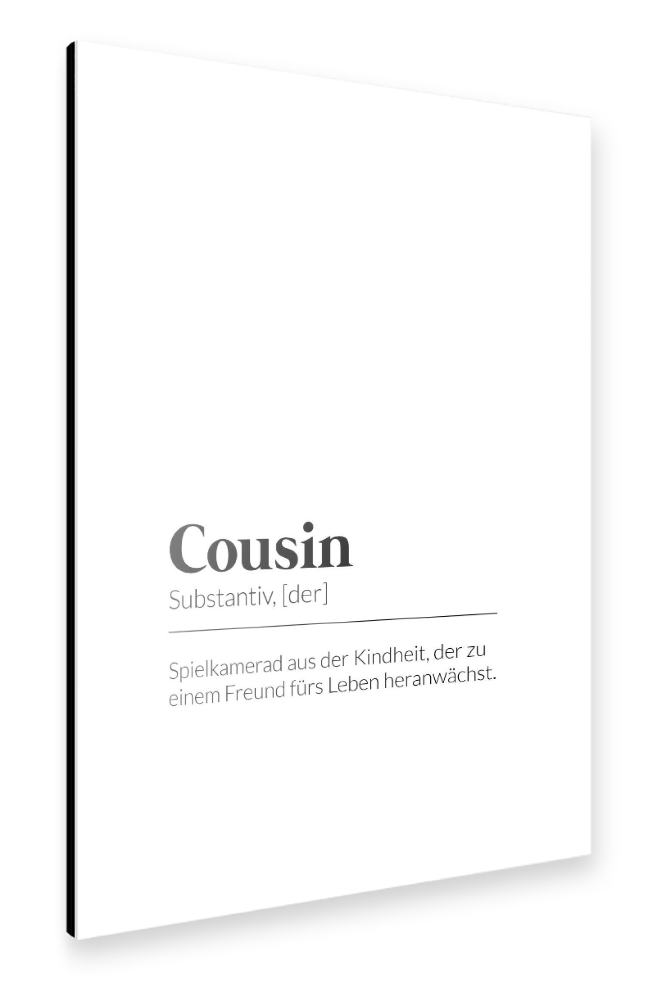 Alu-Dibond "Definition Cousin Kindheit" 75x50 cm artboxONE