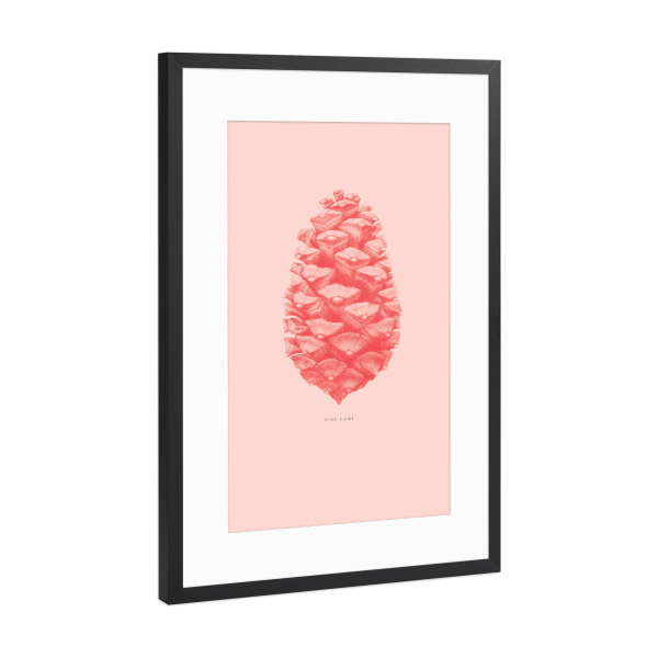 Poster mit Rahmen Schwarz (Metallic) "Beautiful pine cone coral" artboxONE - Natur,Floral,Für Mama