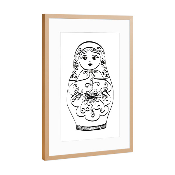 Poster mit Rahmen Kupfer "Russian Nesting Doll" artboxONE - Schwarzweiß,Festivals
