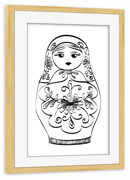 Poster mit Rahmen kiefer "Russian Nesting Doll" artboxONE - Schwarzweiß,Festivals