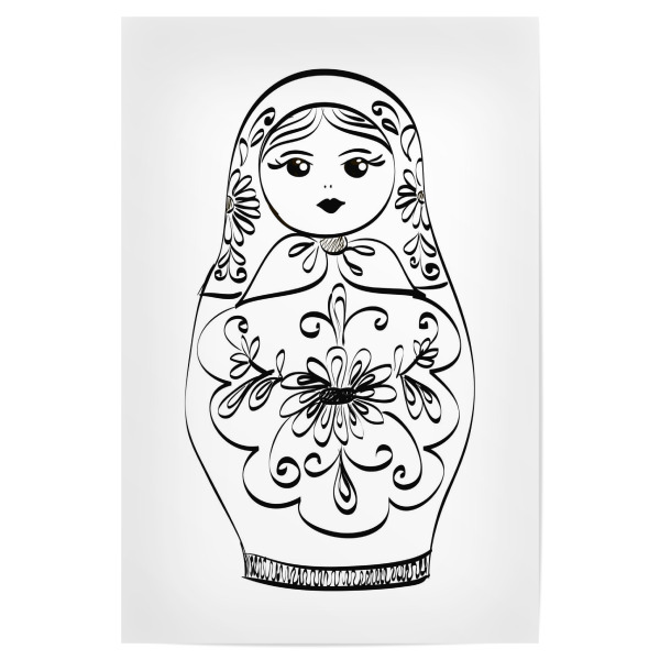 Poster 30x20 cm "Russian Nesting Doll" artboxONE - Schwarzweiß,Festivals