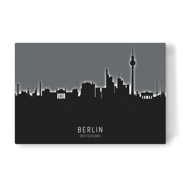Leinwandbild "Berlin Skyline Glow White" artboxONE - Städte / Berlin,Schwarzweiß - Berlin,Deutschland,Skyline,Cityscape,Painting,Watercolour,Stadtbild