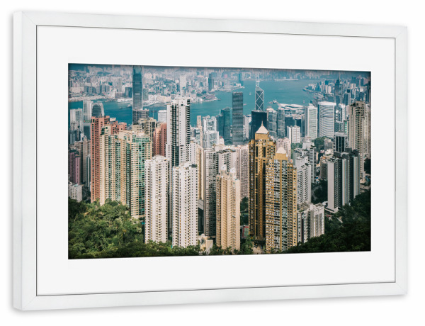 Poster mit Rahmen weiß "Victoria Peak" artboxONE - Städte,Architektur,Reise / Asien