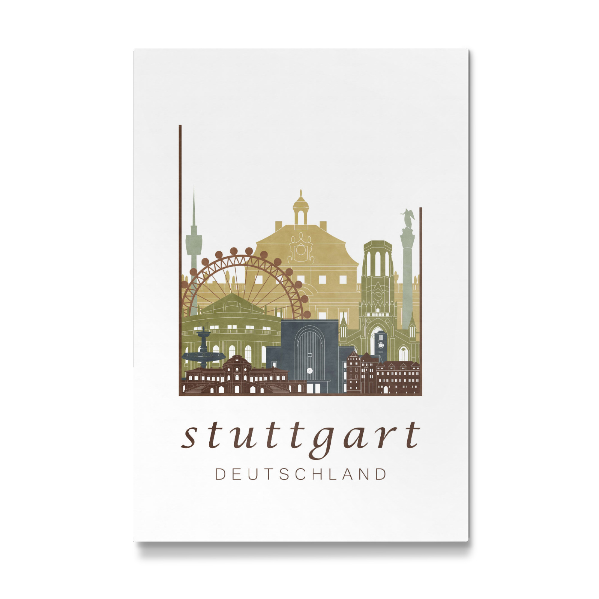 Galerie-Print "Stuttgart skyline light brown" 75x50 cm artboxONE