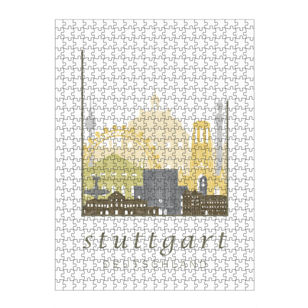 Puzzle Ravensburger "Stuttgart desert skyline" artboxONE - Städte / Stuttgart,Kartografie - Stuttgart,Germany,Deutschland,Skyline,Cityscape,Travel