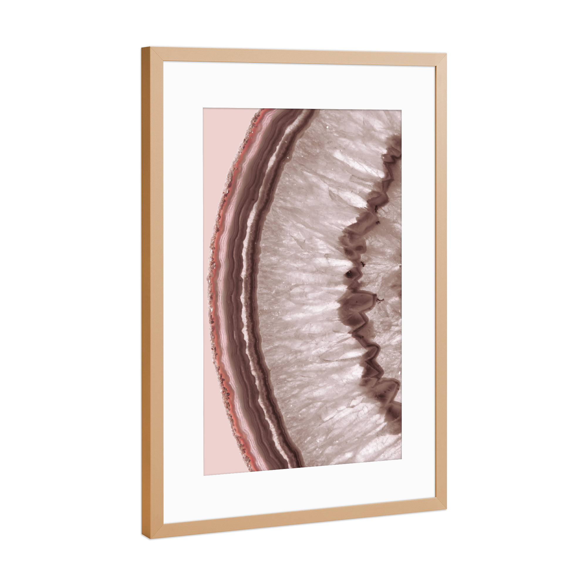 Poster mit Rahmen Kupfer "Baked Earth Agate" artboxONE - Marmor - Taupe,Baked earth,Agate,Marble,Mineral,Abstract,Gemstone,Crystal