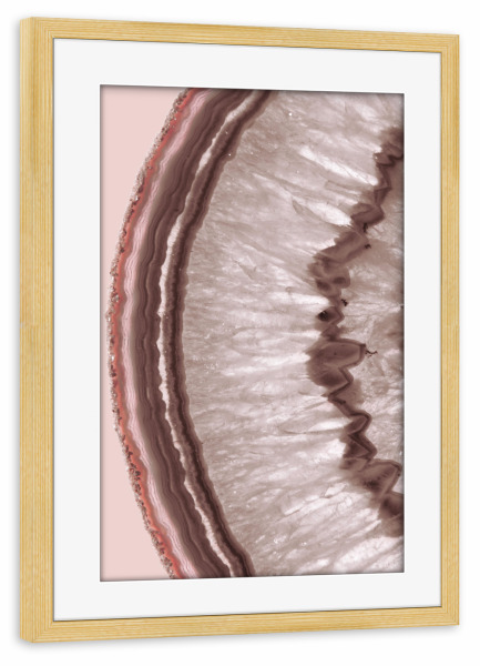 Poster mit Rahmen kiefer "Baked Earth Agate" artboxONE - Marmor - Taupe,Baked earth,Agate,Marble,Mineral,Abstract,Gemstone,Crystal