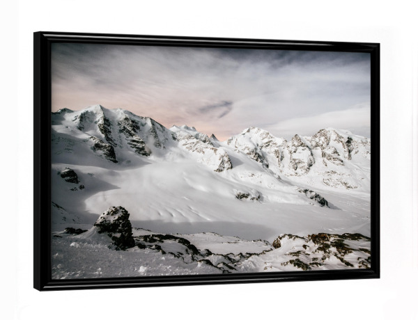 Poster mit schwarzem Rahmen "Diavolezza by moonlight" artboxONE - Natur