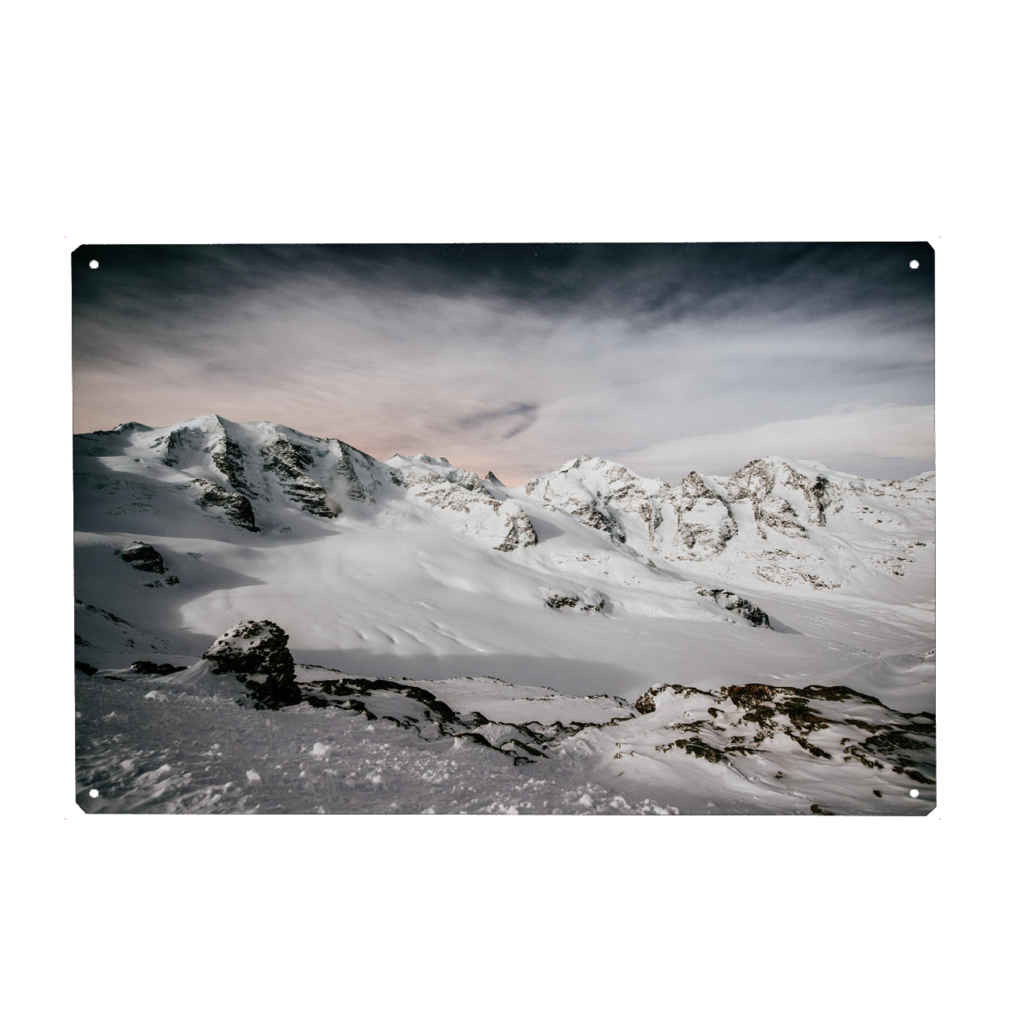 Metall Poster "Diavolezza by moonlight" artboxONE - Natur