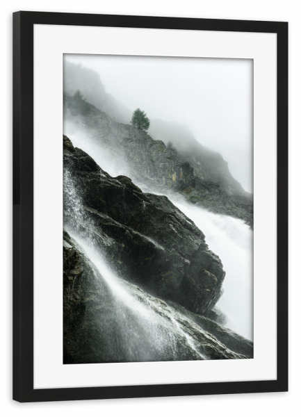 Poster mit Rahmen schwarz "Dark Engstligenfall" artboxONE - Natur