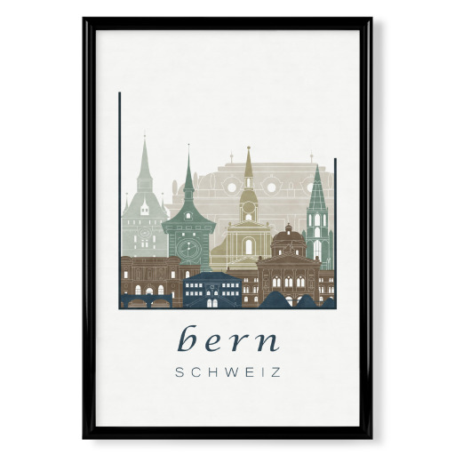 Bern skyline light blue