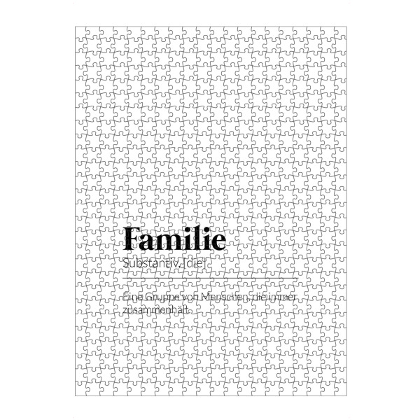 artboxONE Puzzle "Definition Familie Zusammenhalt" artboxONE - Typografie,Schwarzweiß,Liebe